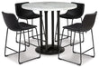 Ashley Express - Centiar Counter Height Dining Table and 4 Barstools - Walo Furniture