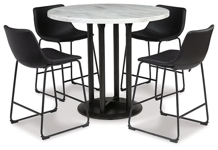 Ashley Express - Centiar Counter Height Dining Table and 4 Barstools - Walo Furniture