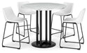 Ashley Express - Centiar Counter Height Dining Table and 4 Barstools - Walo Furniture