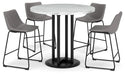 Ashley Express - Centiar Counter Height Dining Table and 4 Barstools - Walo Furniture