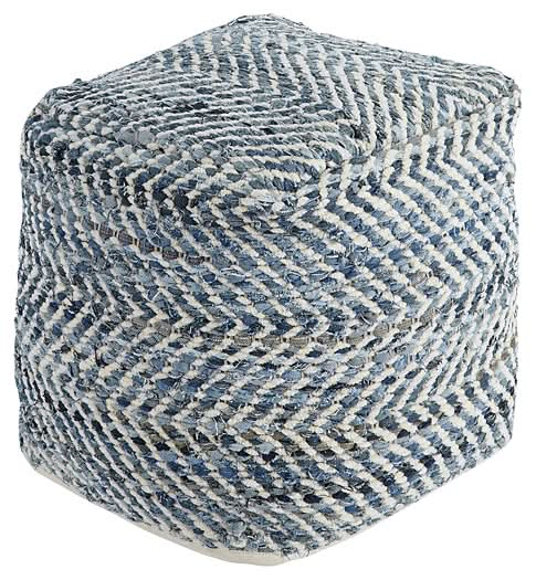 Ashley Express - Chevron Pouf - Walo Furniture