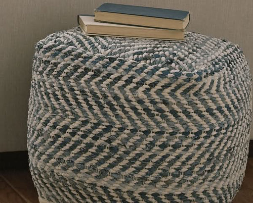 Ashley Express - Chevron Pouf - Walo Furniture