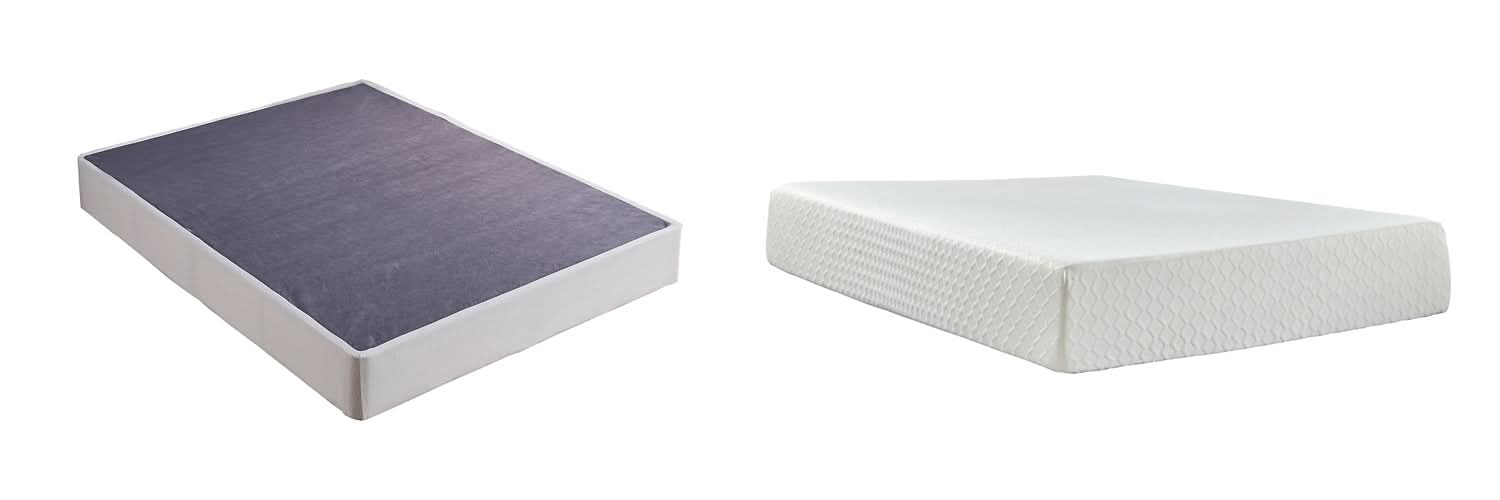 Ashley Express - Chime 12 Inch Memory Foam Mattress with Foundation - Walo Furniture