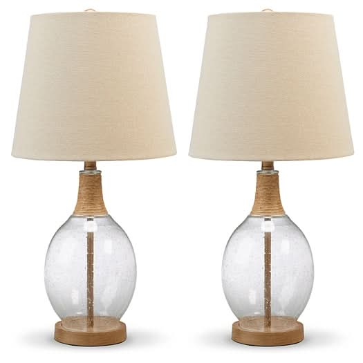 Ashley Express - Clayleigh Glass Table Lamp (2/CN) - Walo Furniture