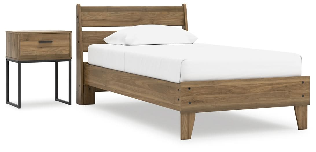 Ashley Express - Deanlow Twin Platform Panel Bed with Nightstand - Walo Furniture