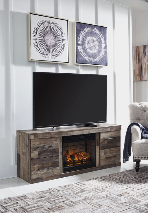 Ashley Express - Derekson TV Stand with Electric Fireplace - Walo Furniture