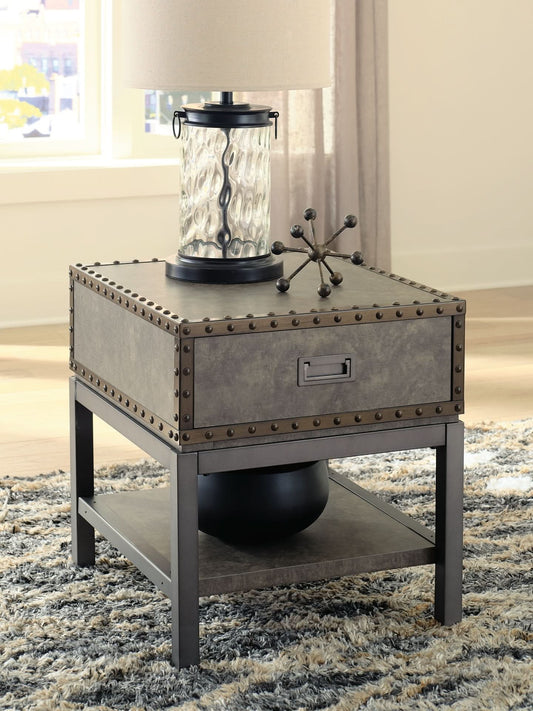 Ashley Express - Derrylin Rectangular End Table - Walo Furniture