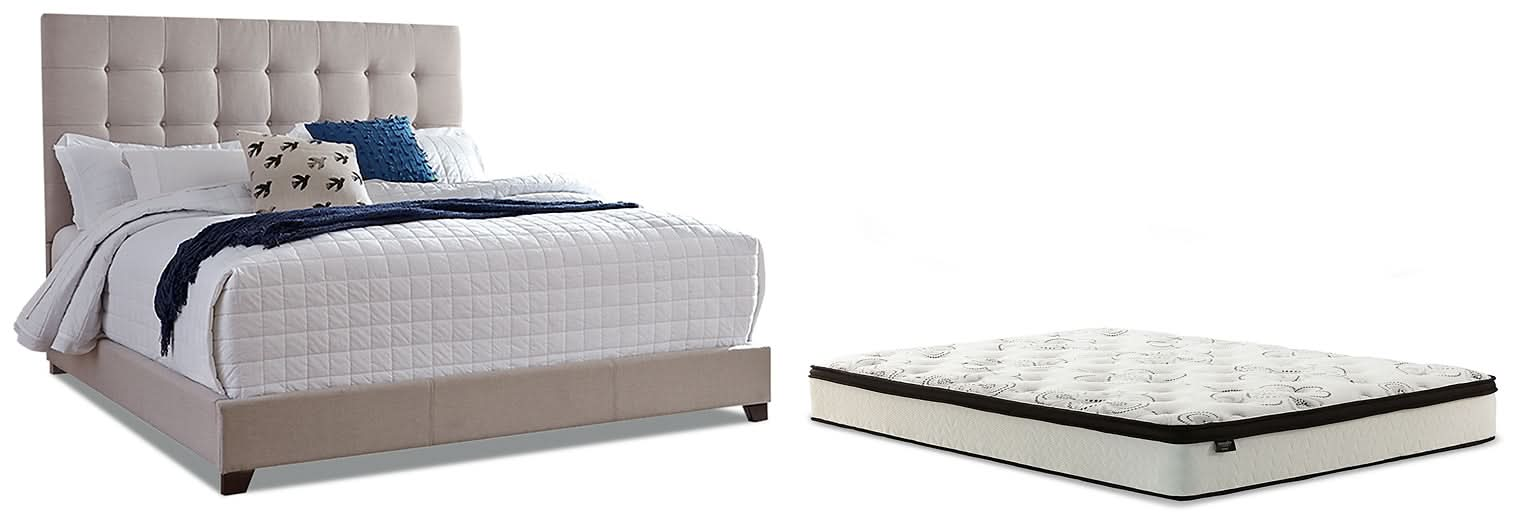 Ashley Express - Dolante Queen Upholstered Bed with Mattress - Walo Furniture