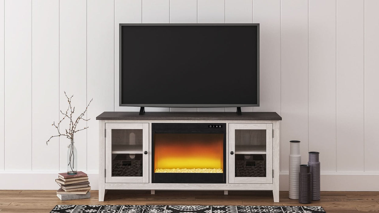 Ashley Express - Dorrinson 60" TV Stand with Electric Fireplace - Walo Furniture