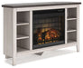 Ashley Express - Dorrinson Corner TV Stand with Electric Fireplace - Walo Furniture