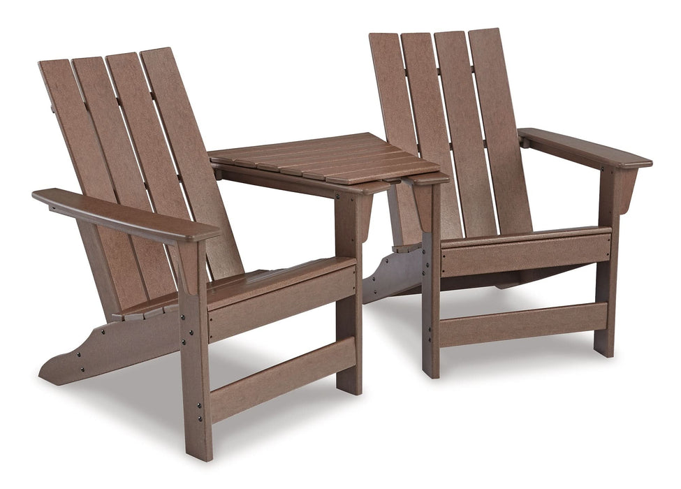 Ashley Express - Emmeline 2 Adirondack Chairs with Connector Table - Walo Furniture