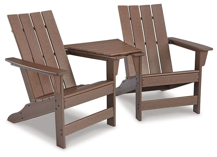 Ashley Express - Emmeline 2 Adirondack Chairs with Tete - A - Tete Table Connector - Walo Furniture