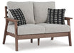 Ashley Express - Emmeline Outdoor Loveseat with Coffee Table - Walo Furniture