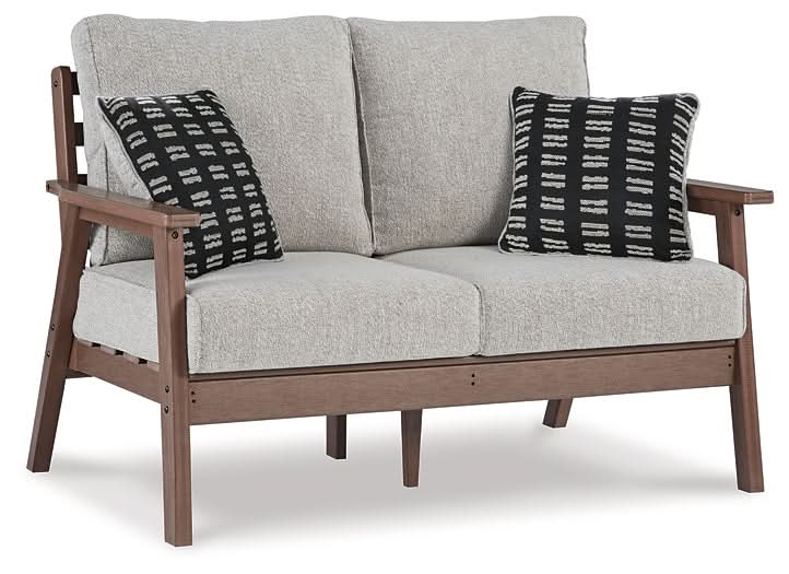 Ashley Express - Emmeline Outdoor Loveseat with Coffee Table - Walo Furniture