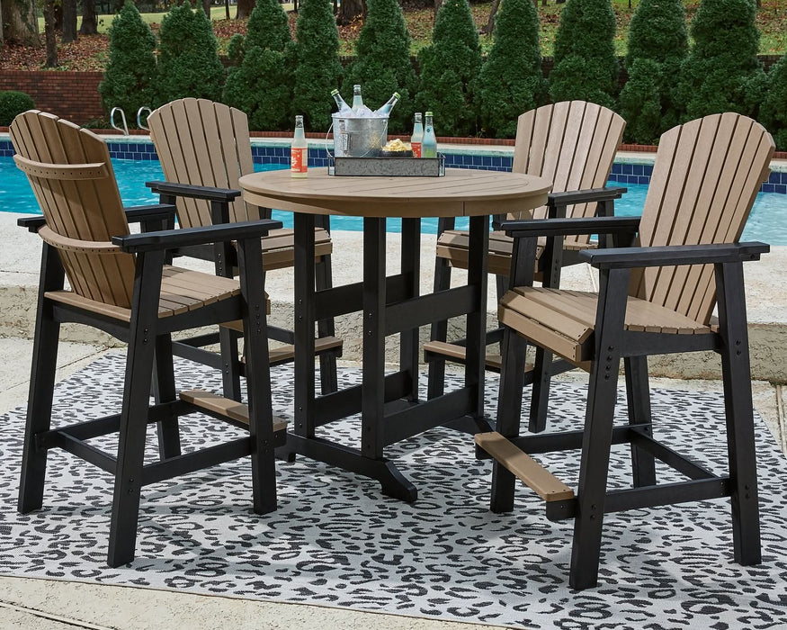 Ashley Express - Fairen Trail Outdoor Bar Table and 4 Barstools - Walo Furniture