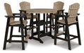 Ashley Express - Fairen Trail Outdoor Bar Table and 4 Barstools - Walo Furniture