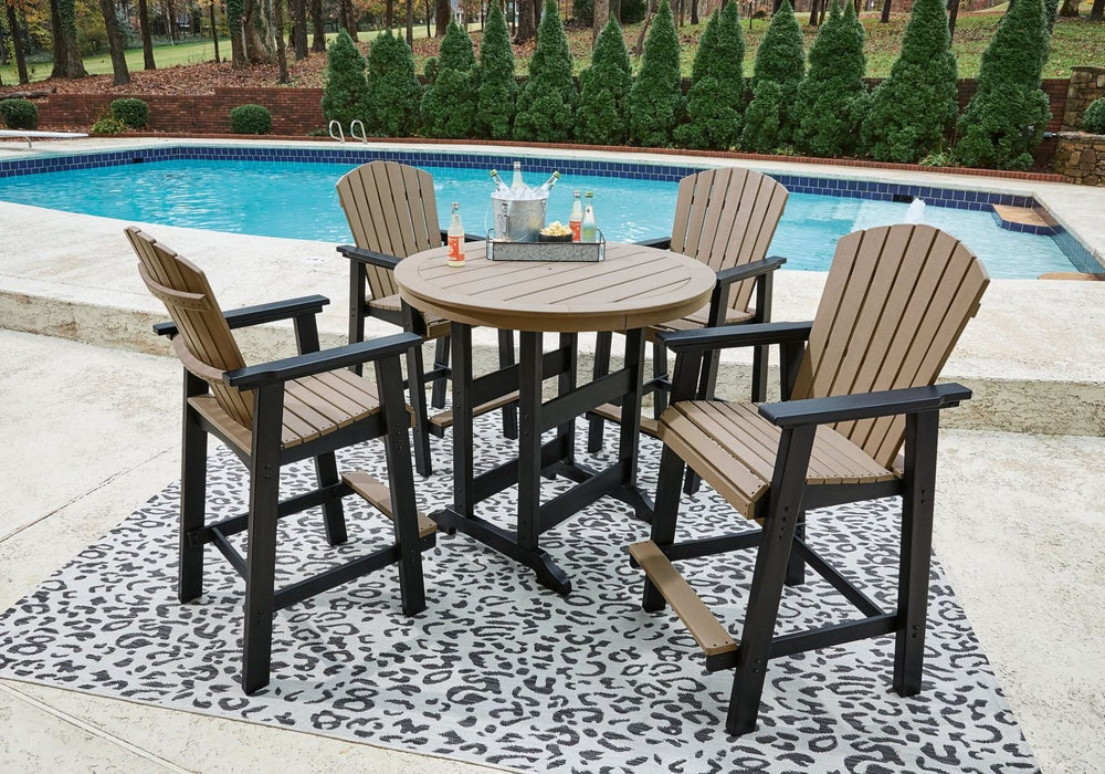 Ashley Express - Fairen Trail Outdoor Bar Table and 4 Barstools - Walo Furniture