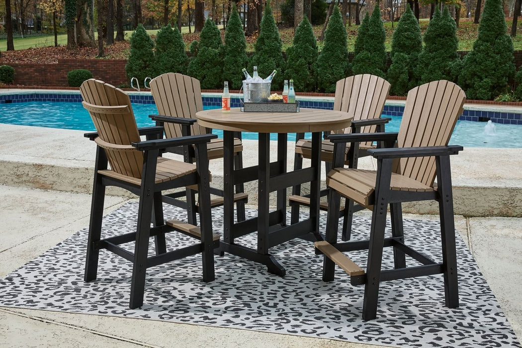 Ashley Express - Fairen Trail Outdoor Bar Table and 4 Barstools - Walo Furniture