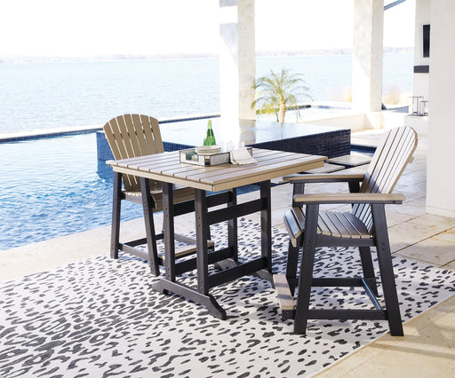 Ashley Express - Fairen Trail Outdoor Counter Height Dining Table and 2 Barstools - Walo Furniture