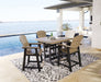 Ashley Express - Fairen Trail Outdoor Counter Height Dining Table and 4 Barstools - Walo Furniture