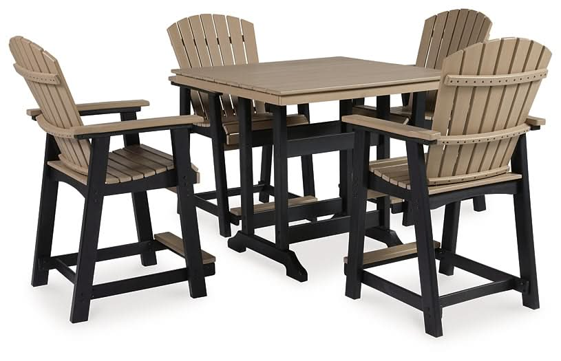 Ashley Express - Fairen Trail Outdoor Counter Height Dining Table and 4 Barstools - Walo Furniture