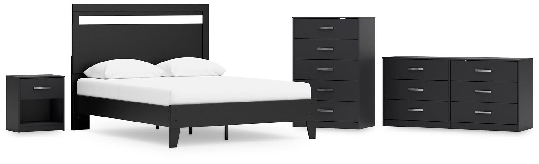 Ashley Express - Finch Queen Panel Platform Bed with Dresser, Chest and Nightstand - Walo Furniture