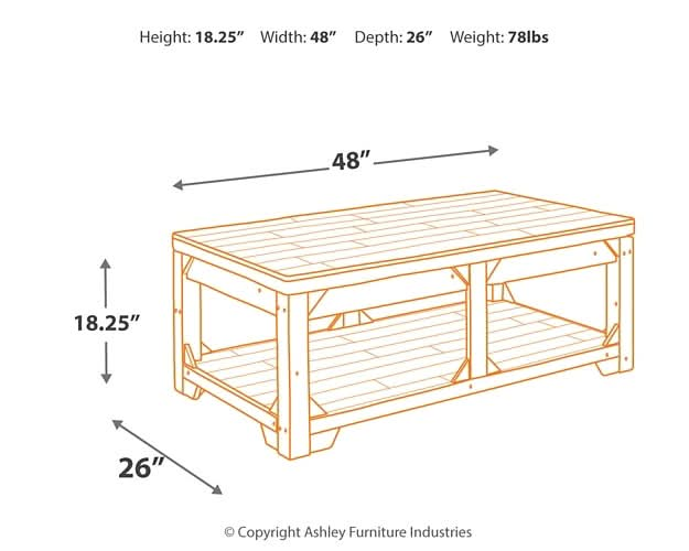 Ashley Express - Fregine Lift Top Cocktail Table - Walo Furniture