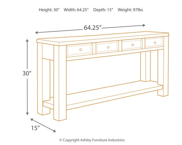 Ashley Express - Gavelston Sofa Table - Walo Furniture