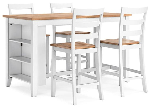 Ashley Express - Gesthaven Counter Height Dining Table and 4 Barstools - Walo Furniture