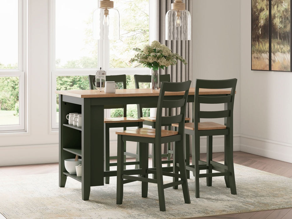 Ashley Express - Gesthaven Counter Height Dining Table and 4 Barstools - Walo Furniture