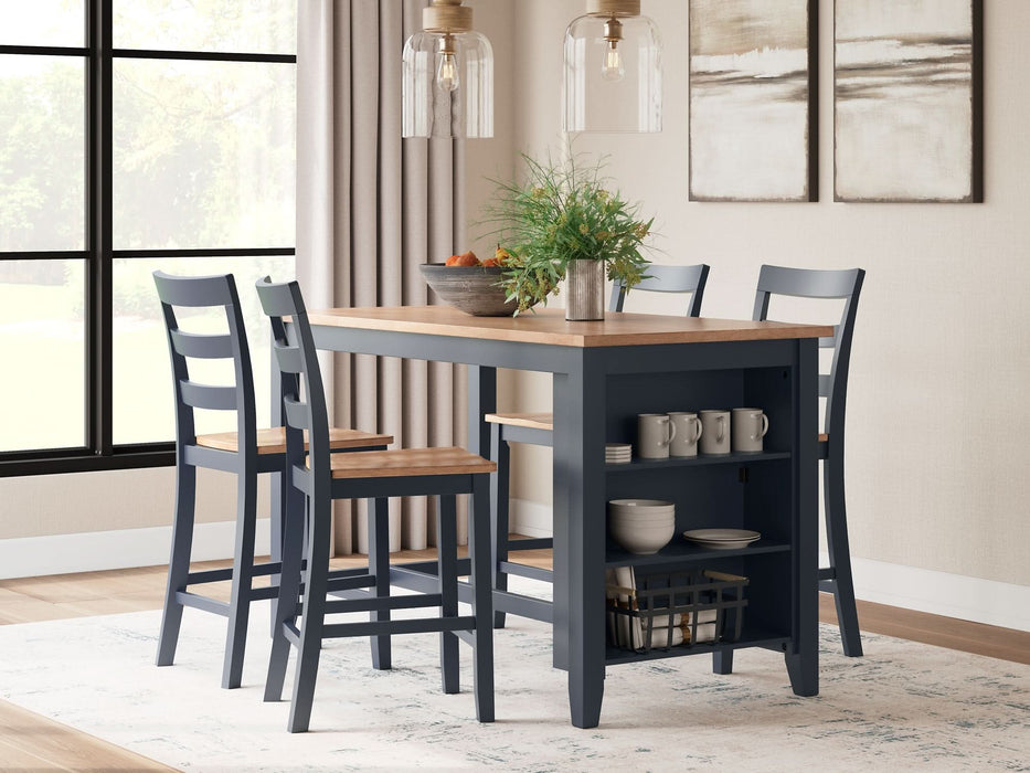 Ashley Express - Gesthaven Counter Height Dining Table and 4 Barstools - Walo Furniture