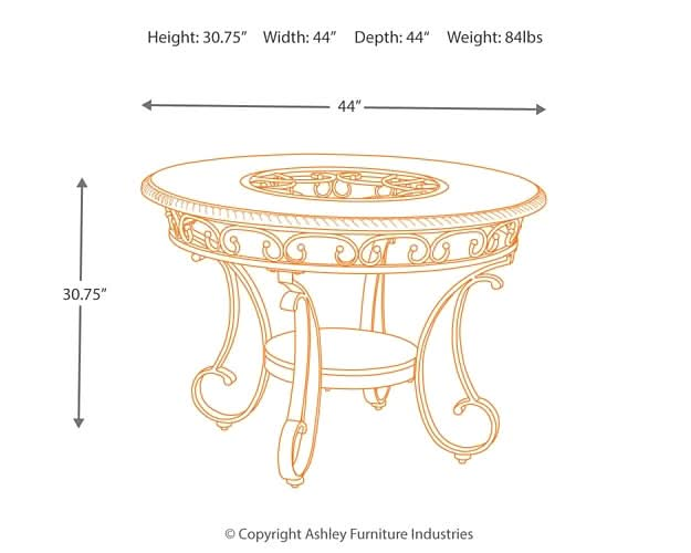 Ashley Express - Glambrey Round Dining Room Table - Walo Furniture