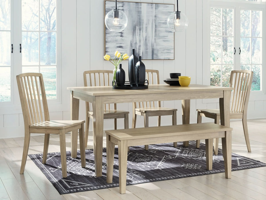 Ashley Express - Gleanville Dining Table and 4 Chairs and Bench - Walo Furniture