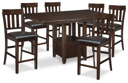 Ashley Express - Haddigan Counter Height Dining Table and 6 Barstools - Walo Furniture