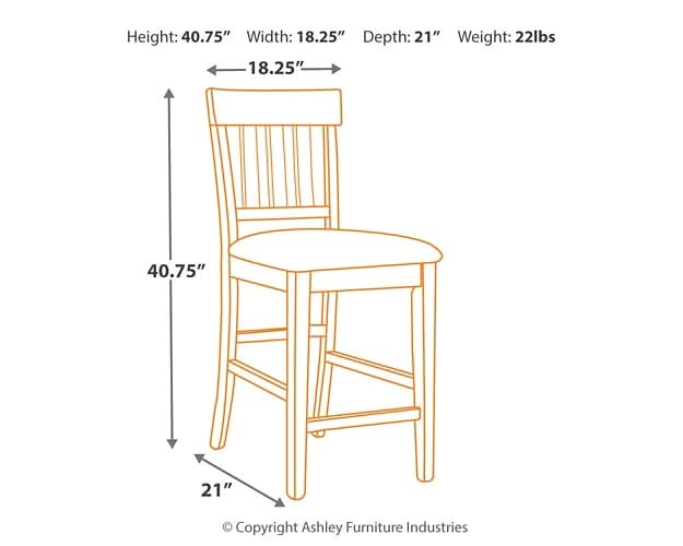 Ashley Express - Haddigan Upholstered Barstool (2/CN) - Walo Furniture