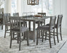 Ashley Express - Hallanden Counter Height Dining Table and 6 Barstools - Walo Furniture