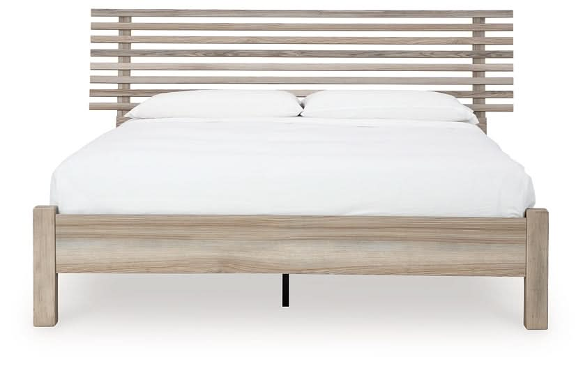 Ashley Express - Hasbrick Queen Slat Panel Bed - Walo Furniture