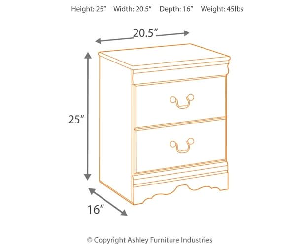 Ashley Express - Huey Vineyard Two Drawer Night Stand - Walo Furniture