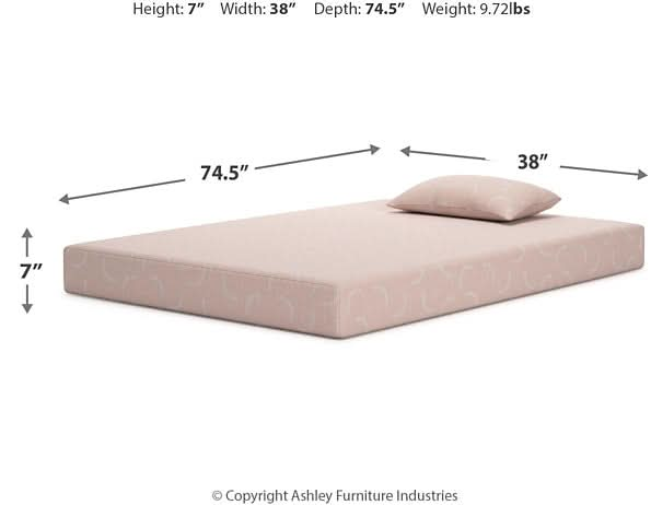 Ashley Express - Ikidz Coral Mattress And Pillow 2/Cn - Walo Furniture