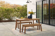 Ashley Express - Janiyah Outdoor Dining Table and 2 Benches - Walo Furniture