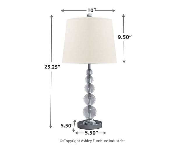 Ashley Express - Joaquin Crystal Table Lamp (2/CN) - Walo Furniture