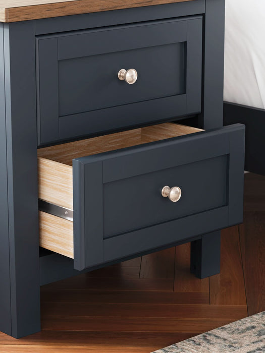 Ashley Express - Landocken Two Drawer Night Stand - Walo Furniture