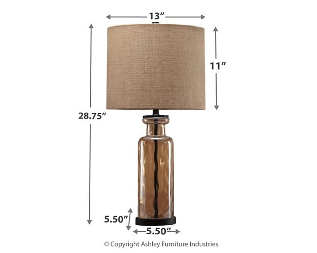 Ashley Express - Laurentia Glass Table Lamp (1/CN) - Walo Furniture