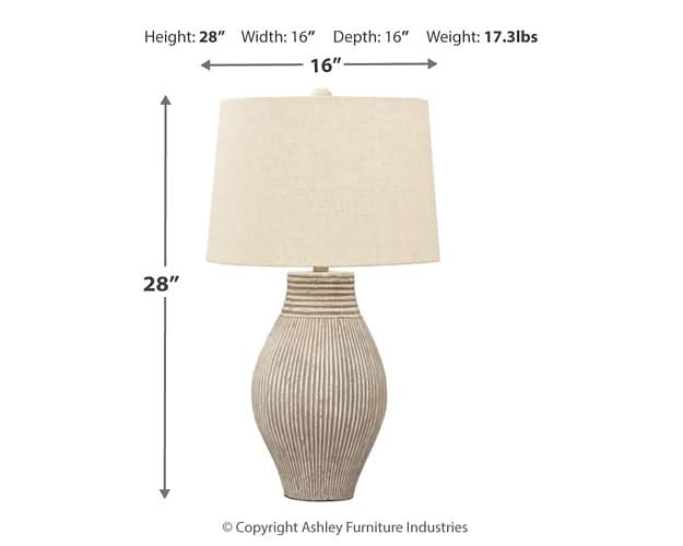 Ashley Express - Layal Paper Table Lamp (1/CN) - Walo Furniture