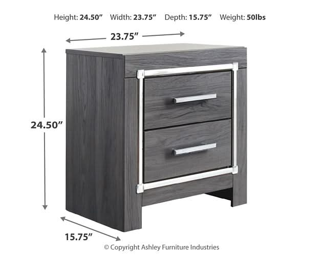 Ashley Express - Lodanna Two Drawer Night Stand - Walo Furniture