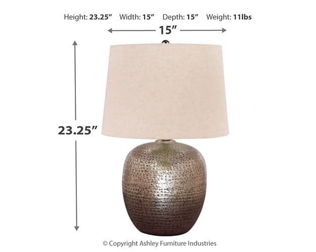 Ashley Express - Magalie Metal Table Lamp (1/CN) - Walo Furniture