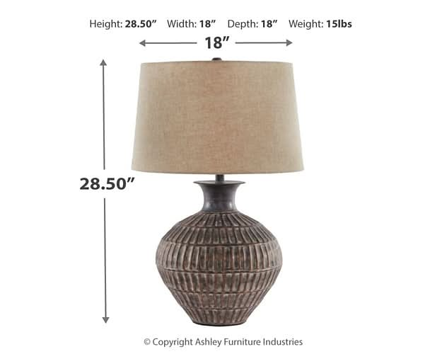 Ashley Express - Magan Metal Table Lamp (1/CN) - Walo Furniture