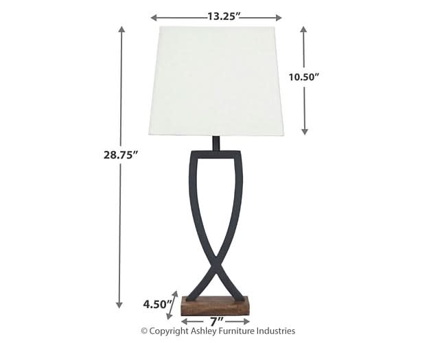 Ashley Express - Makara Metal Table Lamp (2/CN) - Walo Furniture