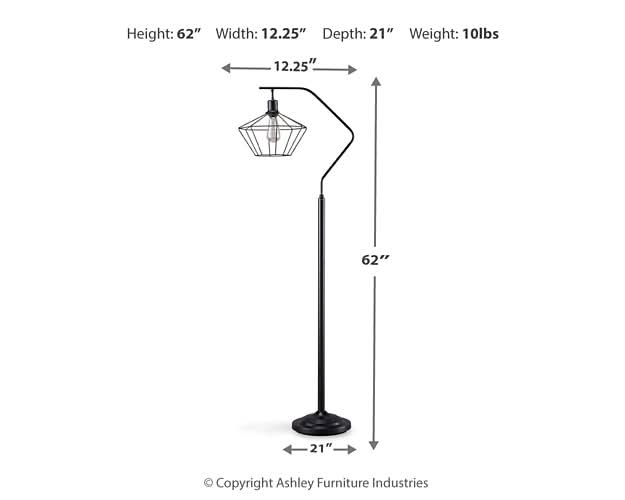 Ashley Express - Makeika Metal Floor Lamp (1/CN) - Walo Furniture