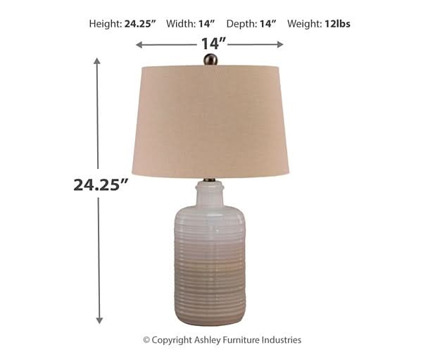 Ashley Express - Marnina Ceramic Table Lamp (2/CN) - Walo Furniture